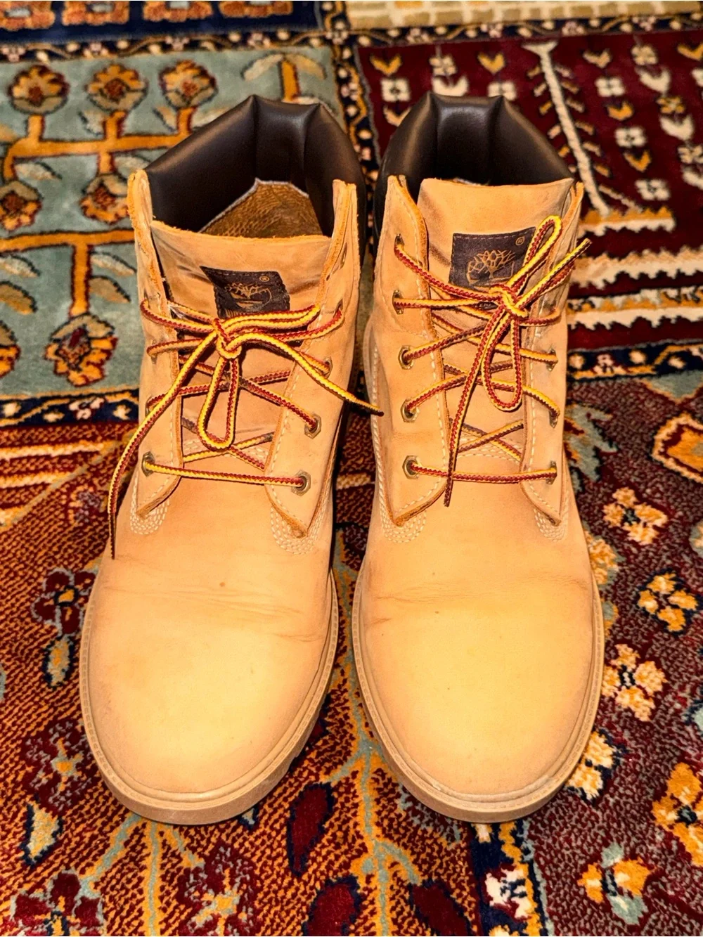 Timberland Kids Wheat Nubuck Lace-Up Boots - Tan & Black
